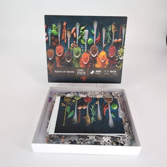Unbranded Spices on Spoon 1000 Piece Jigsaw Puzzle with Puzzle Poster - GUC - Picture 3 of 12